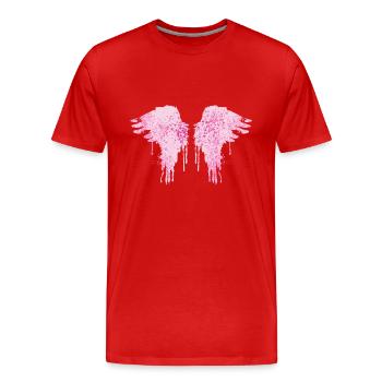 ailes d’ange, rose, ailes colorées, graffiti - T-shirt bio Premium Homme - rouge - Devant - Damien (186cm)