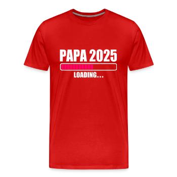 Papa 2025 - Männer Premium Bio T-Shirt - Rot - Vorne - Damien (186cm)
