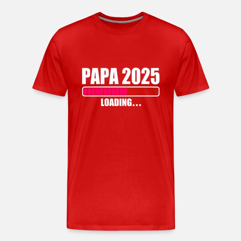 Papa 2025 - Männer Premium Bio T-Shirt - Rot