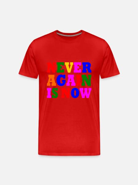 Never again is now - Männer Premium Bio T-Shirt - Rot