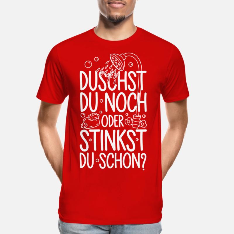 Duschst du noch oder stinkst Du schon? Winter Männer Premium Bio T-Shirt