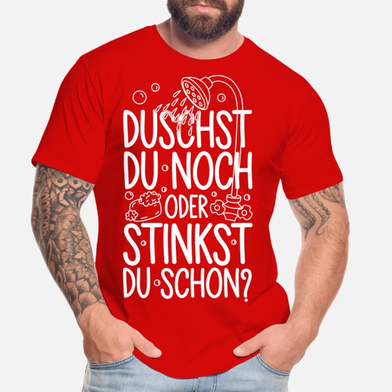 Duschst du noch oder stinkst Du schon? Winter Männer Premium Bio T-Shirt