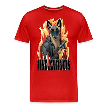 Malinois Badboy - Männer Premium Bio T-Shirt - Rot - Vorne - Damien (186cm)