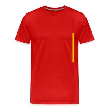 Drapeau de l’Espagne Style rayures - T-shirt bio Premium Homme - rouge - Devant - Damien (186cm)
