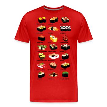 Sushi Dinner - Men's Premium Organic T-Shirt - red - Front - Damien (186cm)