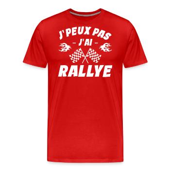 Je Peux Pas J'ai Rallye - T-shirt bio Premium Homme - rouge - Devant - Damien (186cm)