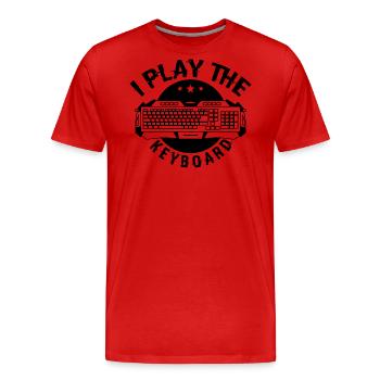 I Play The Keyboard Present For Coding Lover Gamer - Men's Premium Organic T-Shirt - red - Front - Damien (186cm)