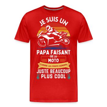 Father's Day T-shirt - Cool Biker Dad - Men's Premium Organic T-Shirt - red - Front - Damien (186cm)