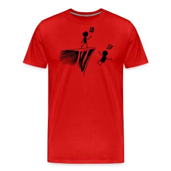 18. Geburtstag, 18 Jahre altes Geschenk, 18 Jahre alter Humor, 18 Jahre alt - Männer Premium Bio T-Shirt - Rot - Vorne - Damien (186cm)