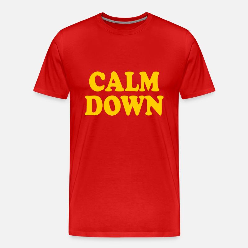Calm down - Männer Premium Bio T-Shirt - Rot