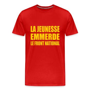 The youth fucks the National Front - Men's Premium Organic T-Shirt - red - Front - Damien (186cm)