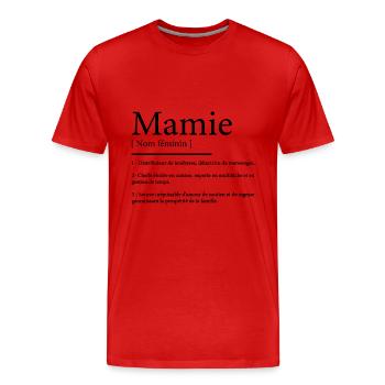 Mamie définition - T-shirt bio Premium Homme - rouge - Devant - Damien (186cm)