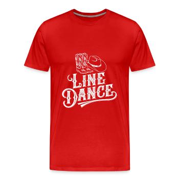 Line Dance Gruppe Training mein Tanzsport - Männer Premium Bio T-Shirt - Rot - Vorne - Damien (186cm)