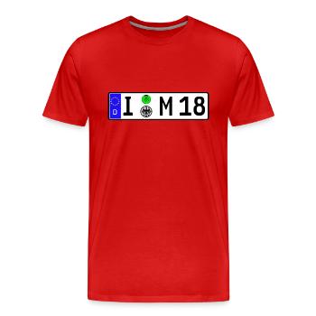 I'm 18 - endlich Achtzehn/volljährig/erwachsen - Männer Premium Bio T-Shirt - Rot - Vorne - Damien (186cm)