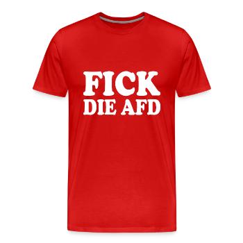 Fick die afd - Männer Premium Bio T-Shirt - Rot - Vorne - Damien (186cm)