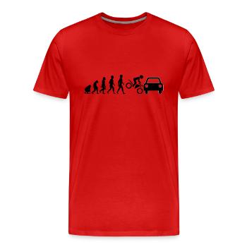 motorrad moped motorcycle motorbike evolution4 - Männer Premium Bio T-Shirt - Rot - Vorne - Damien (186cm)
