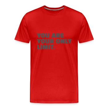 Motivation Dire Déclaration Confiance en soi - T-shirt bio Premium Homme - rouge - Devant - Damien (186cm)