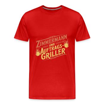 Zimmermann und Auftragsgriller - Männer Premium Bio T-Shirt - Rot - Vorne - Damien (186cm)