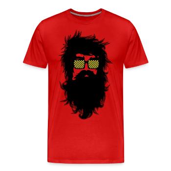 Men With Beards & Glasses - Men's Premium Organic T-Shirt - red - Front - Damien (186cm)