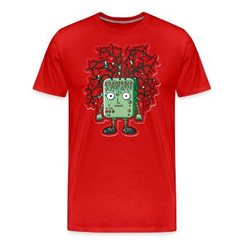 Technologie d’implant neural - T-shirt bio Premium Homme - rouge - Devant - Damien (186cm)
