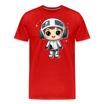 VR Lernwelt - Männer Premium Bio T-Shirt - Rot - Vorne - Damien (186cm)