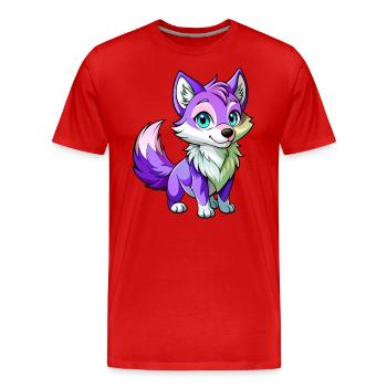 Purple Baby Wolf - Men's Premium Organic T-Shirt - red - Front - Damien (186cm)