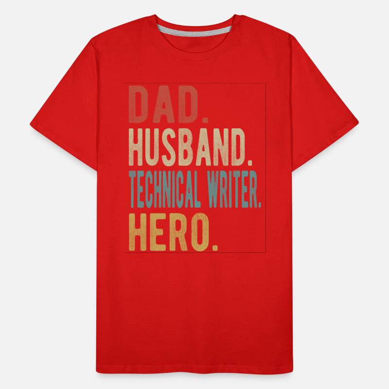 Technischer Schreiber Papa Ehemann Held Männer Premium Bio T-Shirt