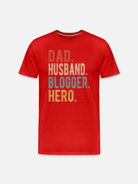 Blogger Dad Husband Hero - Men's Premium Organic T-Shirt - red