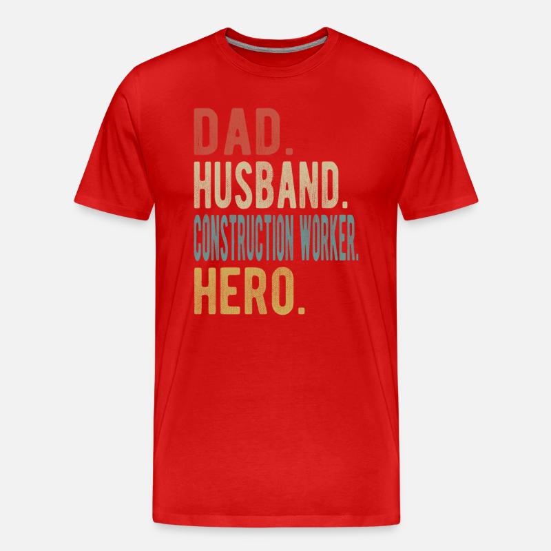 Bauarbeiter Vater Ehemann Held - Männer Premium Bio T-Shirt - Rot