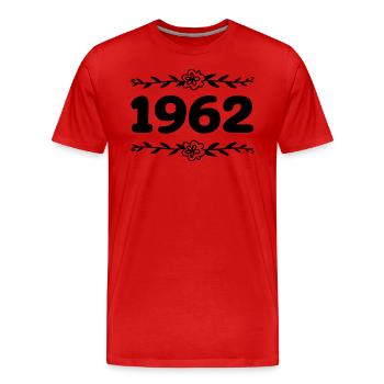 1962 Vintage 1962 Retro 1962 Anniversary 1962 - Men's Premium Organic T-Shirt - red - Front - Damien (186cm)