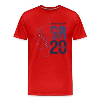 GR 20 randonnee gr 20 team randonnée Corse - T-shirt bio Premium Homme - rouge - Devant - Damien (186cm)