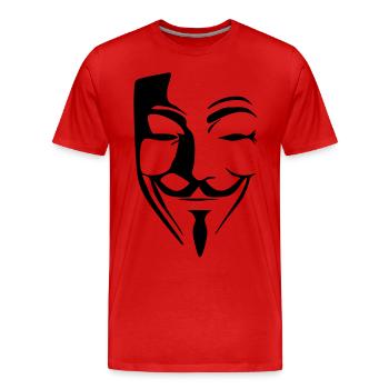 anonymous - Männer Premium Bio T-Shirt - Rot - Vorne - Damien (186cm)