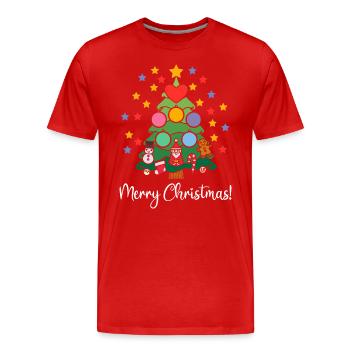 Joyeux Noël Noël Étoiles de Noël - T-shirt bio Premium Homme - rouge - Devant - Damien (186cm)