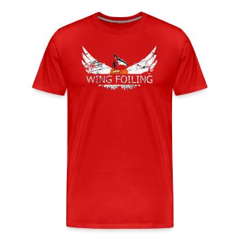 Wing Foiling or Wing Surf and Wing surfing Design - Men's Premium Organic T-Shirt - red - Front - Damien (186cm)