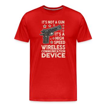 Its Not A Gun Meme Funny Its Not A Gun - Männer Premium Bio T-Shirt - Rot - Vorne - Damien (186cm)
