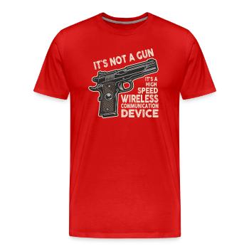 Its Not A Gun Meme Funny Its Not A Gun - Männer Premium Bio T-Shirt - Rot - Vorne - Damien (186cm)