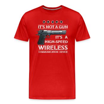 Its Not A Gun Meme Funny Its Not A Gun - Männer Premium Bio T-Shirt - Rot - Vorne - Damien (186cm)