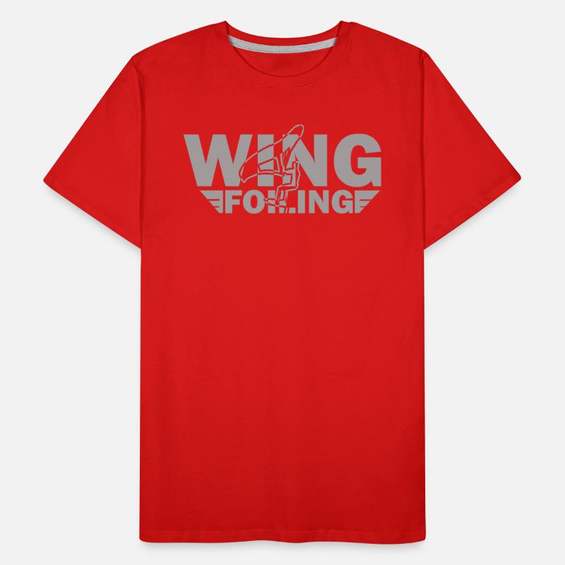 Wing Foiling ou Wing Surf et Wing surf Design T-shirt bio Premium Homme