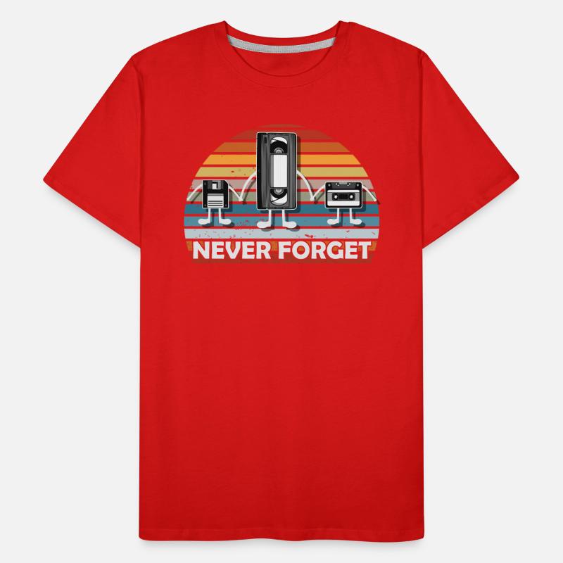 Never Forget Tee Funny Videocassette Floppy Disk Men's Premium Organic T-Shirt