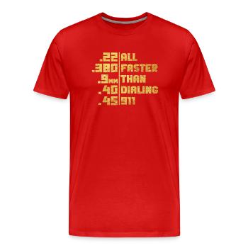 All Faster Than Dialing - Männer Premium Bio T-Shirt - Rot - Vorne - Damien (186cm)
