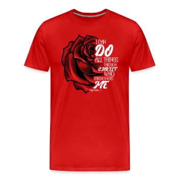 I Can Do All Things Through Christ Strengthens - Männer Premium Bio T-Shirt - Rot - Vorne - Damien (186cm)