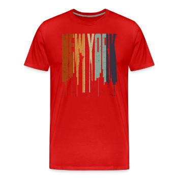 New York Skyline Heartbeat Statue of Liberty - Men's Premium Organic T-Shirt - red - Front - Damien (186cm)