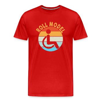 Roll Model Disability Awareness PWD Wheelchair - Männer Premium Bio T-Shirt - Rot - Vorne - Damien (186cm)