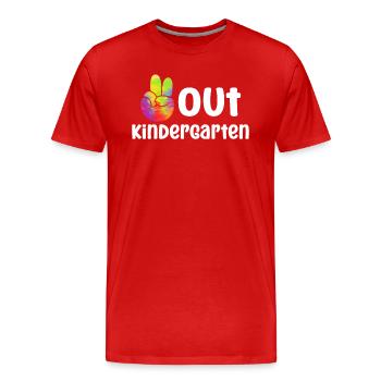 Out Kindergarten - Männer Premium Bio T-Shirt - Rot - Vorne - Damien (186cm)