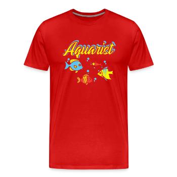 Aquarist Fish Tank Aquarist Fish Keeper - T-shirt bio Premium Homme - rouge - Devant - Damien (186cm)