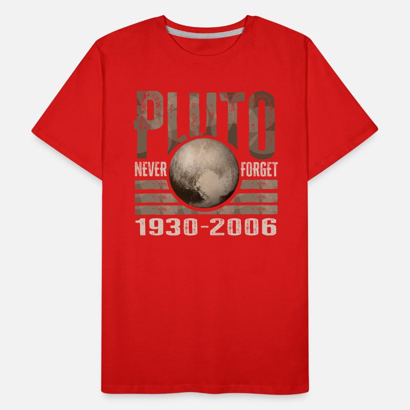 Never Forget Pluto Design Retro Style Funny Space Men's Premium Organic T-Shirt