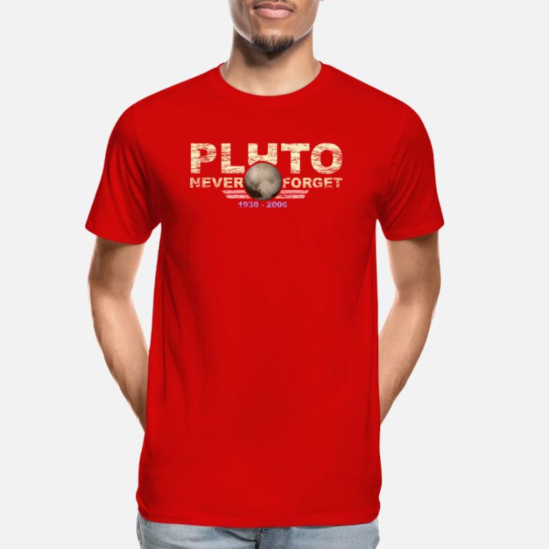 Never Forget Pluto Design Retro Style Funny Space Men's Premium Organic T-Shirt