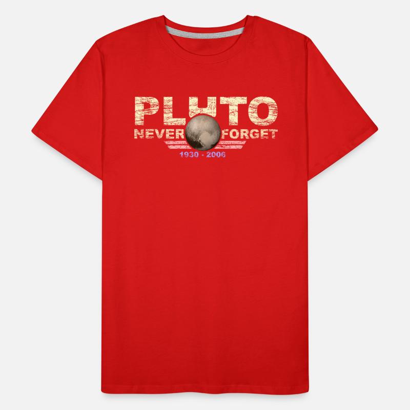 Never Forget Pluto Design Retro Style Funny Space Men's Premium Organic T-Shirt