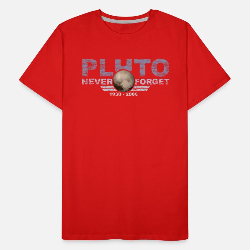Never Forget Pluto Design Retro Style Funny Space Men's Premium Organic T-Shirt