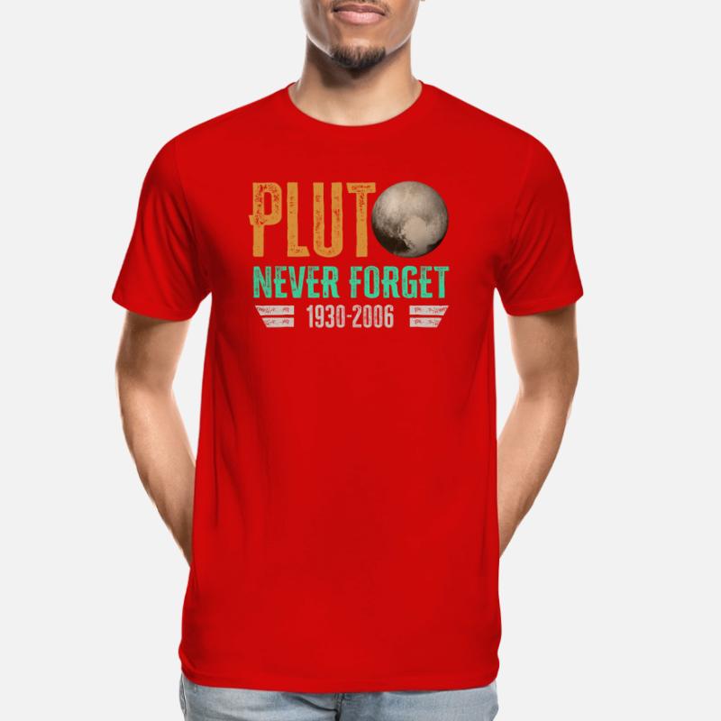 Never Forget Pluto Design Retro Style Funny Space Men's Premium Organic T-Shirt